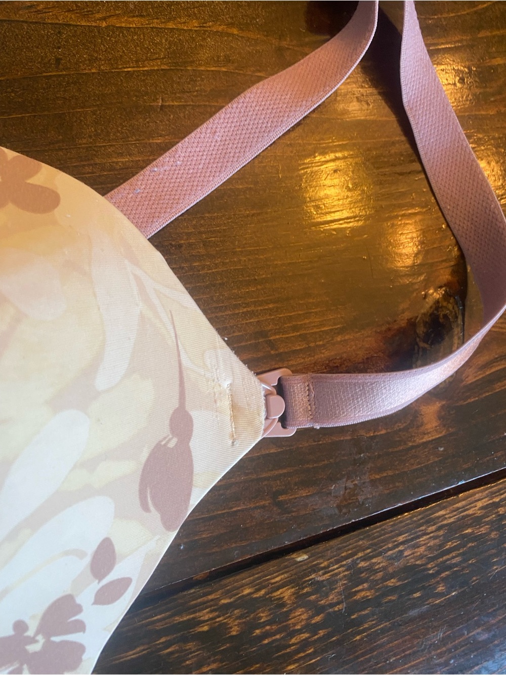 Auden Set of 2 Nursing T-Shirt Bras: Nude & Lavender Floral Wireless Bras - Picture 5 of 9